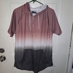 NWT CARBON Lightweight Hoodie~T-Shirt~Distressed~Medium